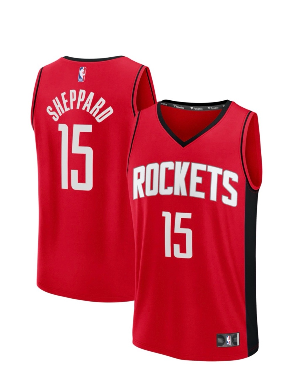 NWT,Men's Houston Rockets Reed Sheppard Fanatics Red Replica Jersey, Size S (40)